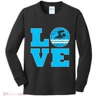 Gift Swim Love For Swimmers & Swimming Kids Long Sleeve Shirt thumb 0