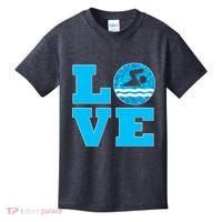 Gift Swim Love For Swimmers & Swimming Kids T-Shirt thumb 0