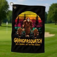 Grandpasquatch Sasquatch Like A Grandpa Just Way More Squatchy Golf Towel thumb 1