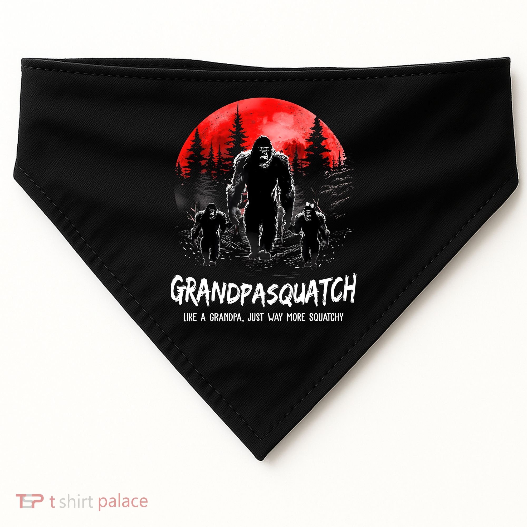 Grandpa Squatch Like A Grandpa Just Way More Squatchy Funny USA-Made Doggie Bandana
