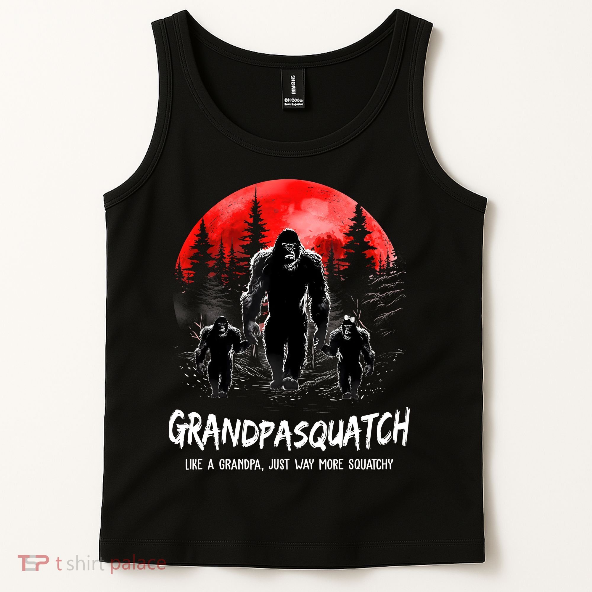 Grandpa Squatch Like A Grandpa Just Way More Squatchy Funny Tank Top