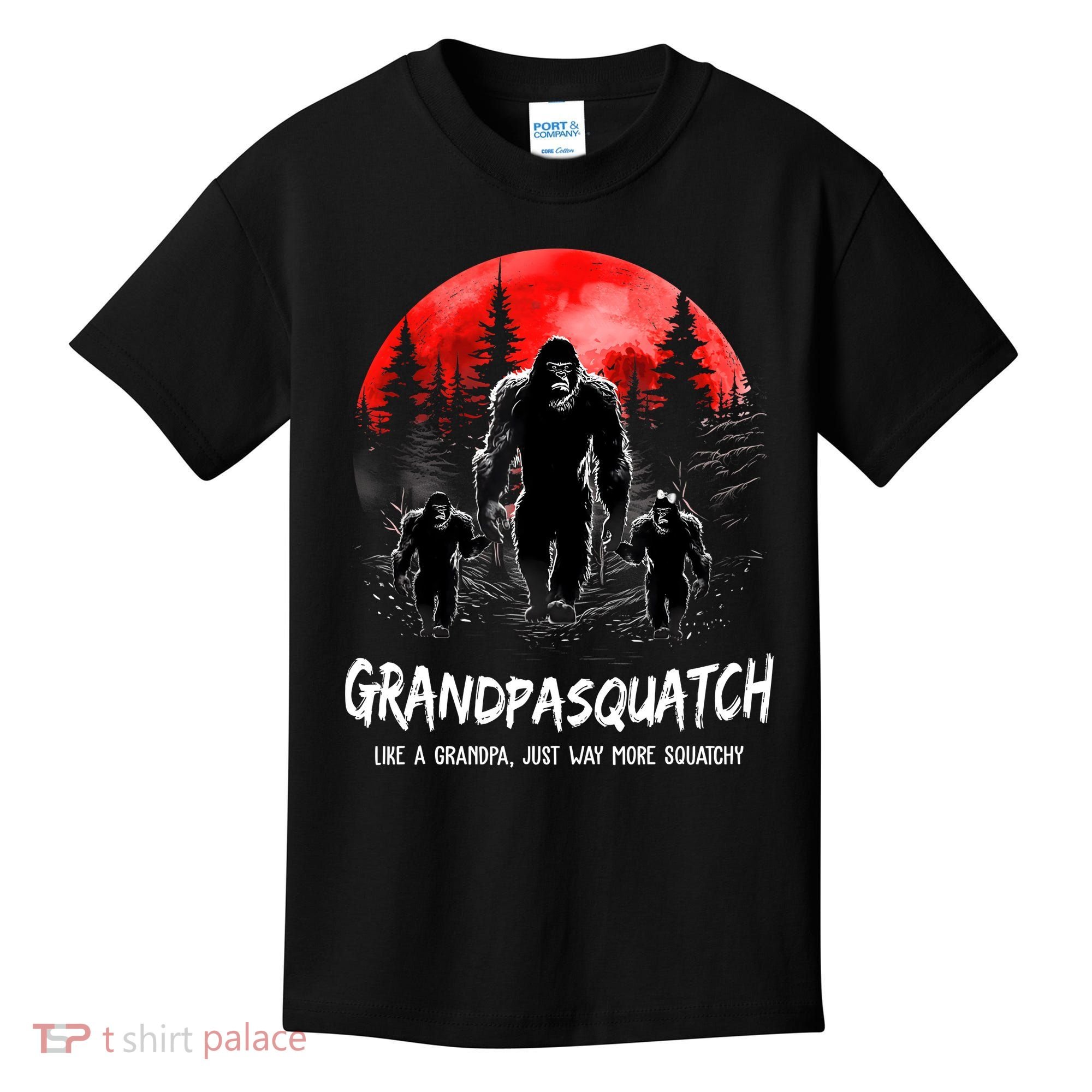 Grandpa Squatch Like A Grandpa Just Way More Squatchy Funny Kids T-Shirt