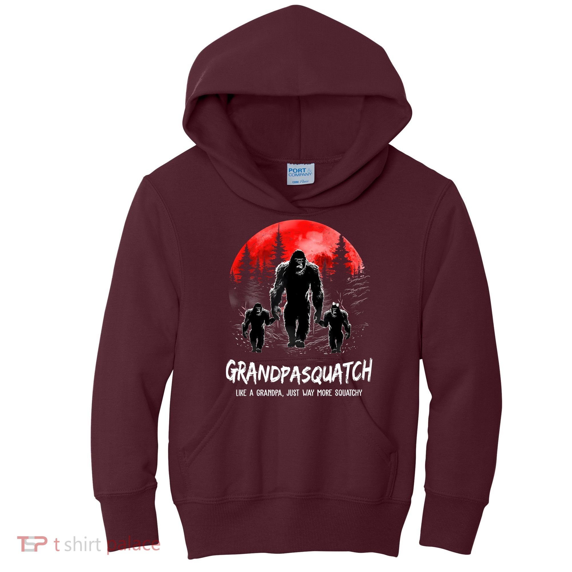 Grandpa Squatch Like A Grandpa Just Way More Squatchy Funny Kids Hoodie