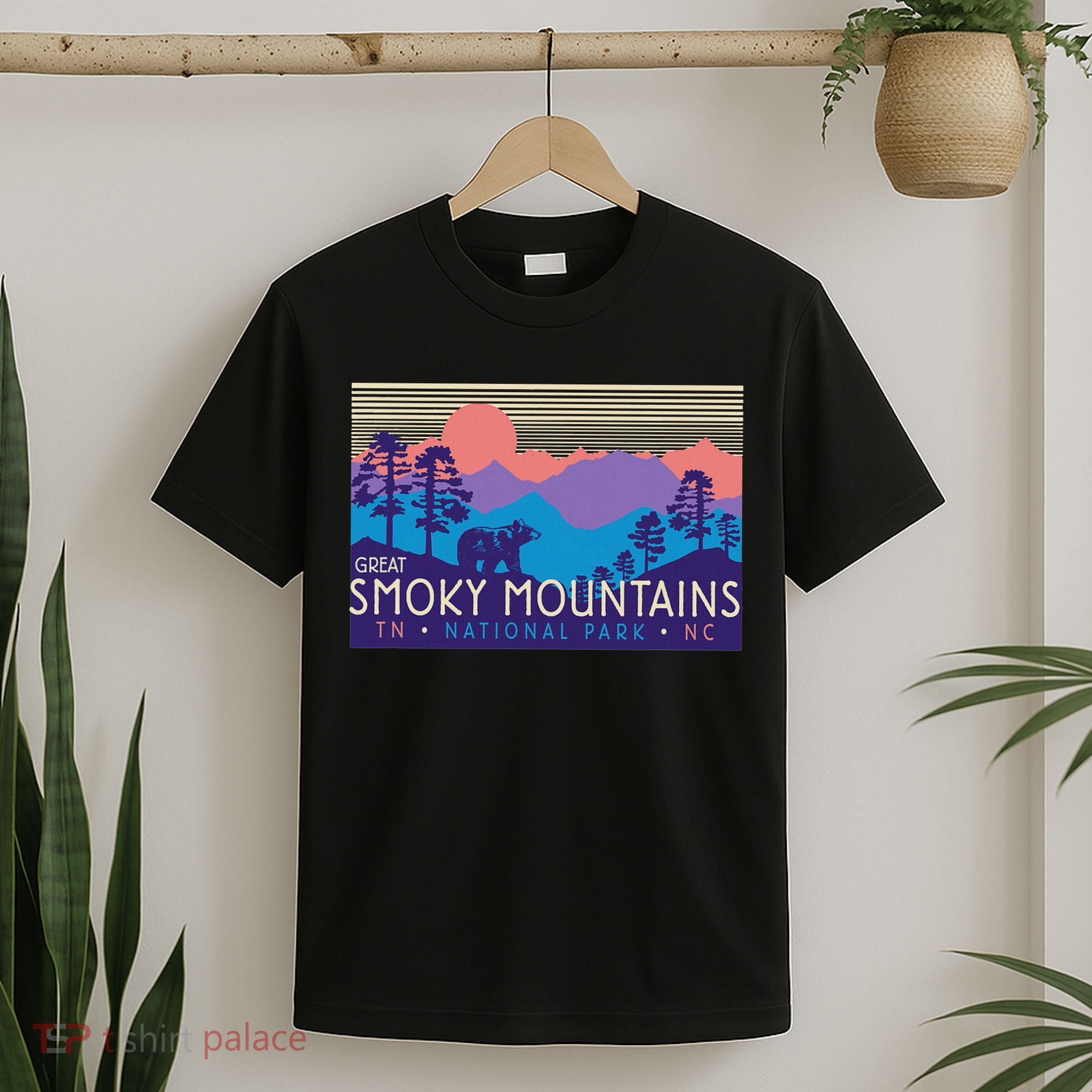 Great Smoky Mountains National Park Retro Scenery T-Shirt