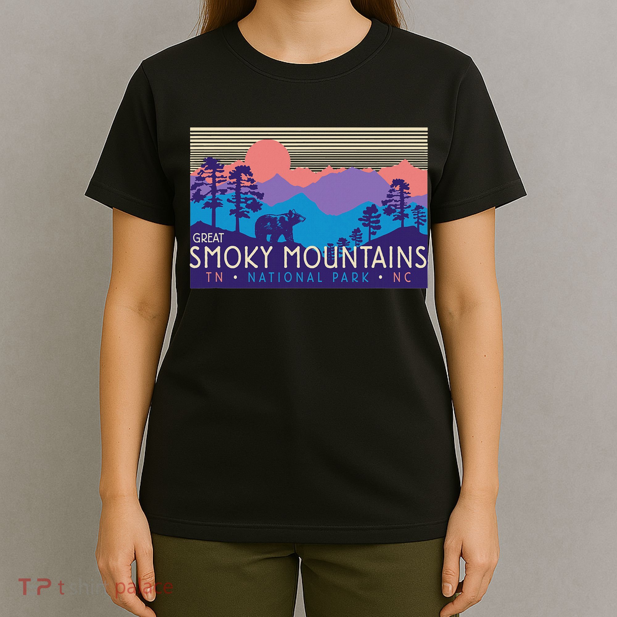 Great Smoky Mountains National Park Retro Scenery T-Shirt