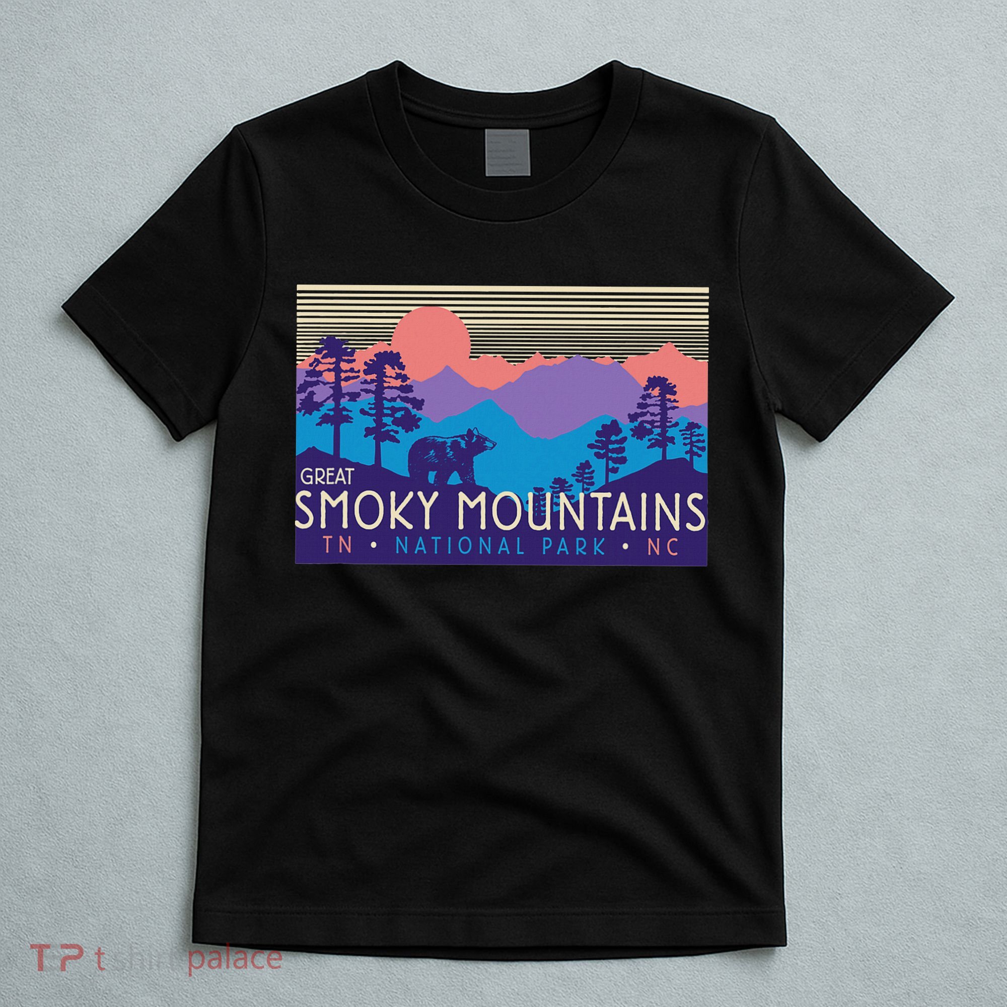 Great Smoky Mountains National Park Retro Scenery T-Shirt