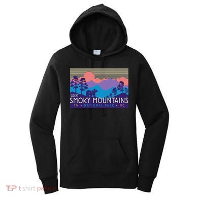 Great Smoky Mountains National Park Retro Scenery Women's Hoodie