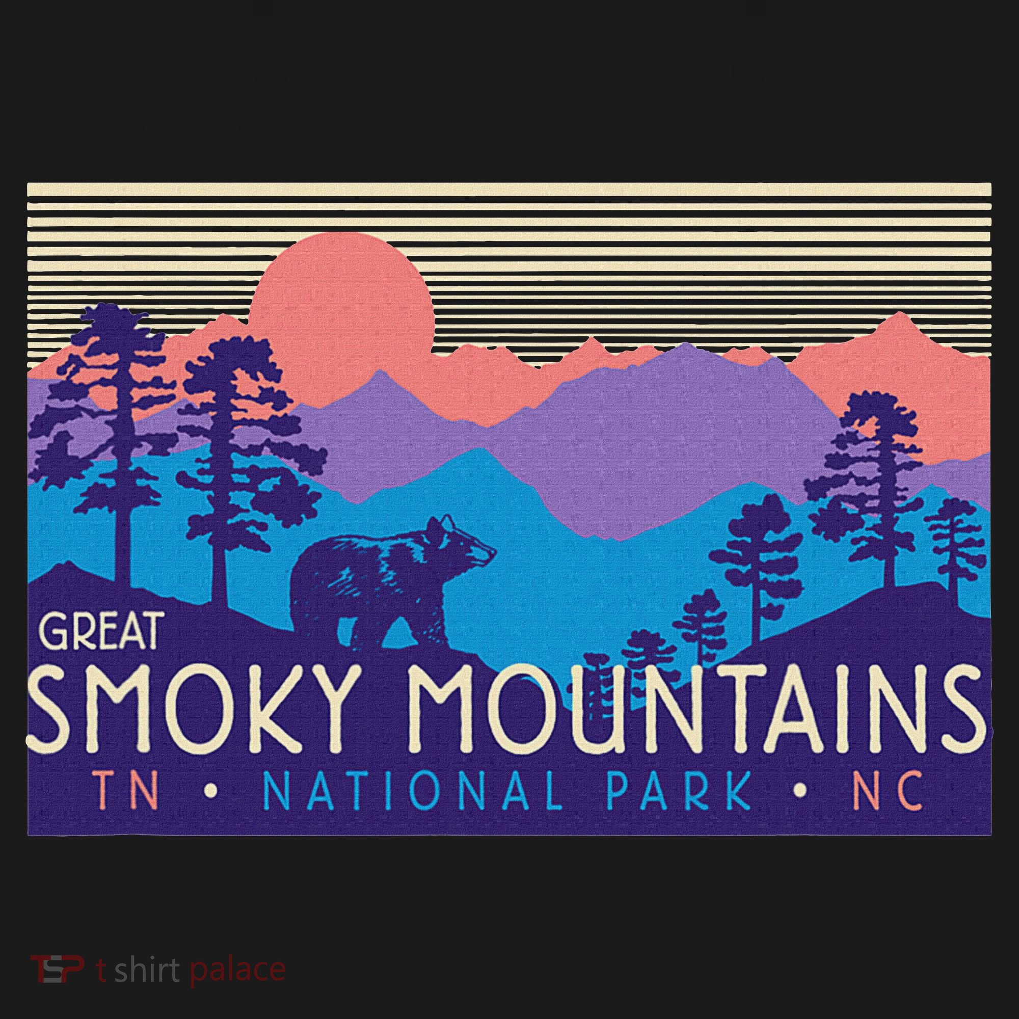Great Smoky Mountains National Park Retro Scenery Women's Hoodie