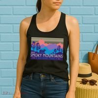 Great Smoky Mountains National Park Retro Scenery Women's Tank Top thumb 2