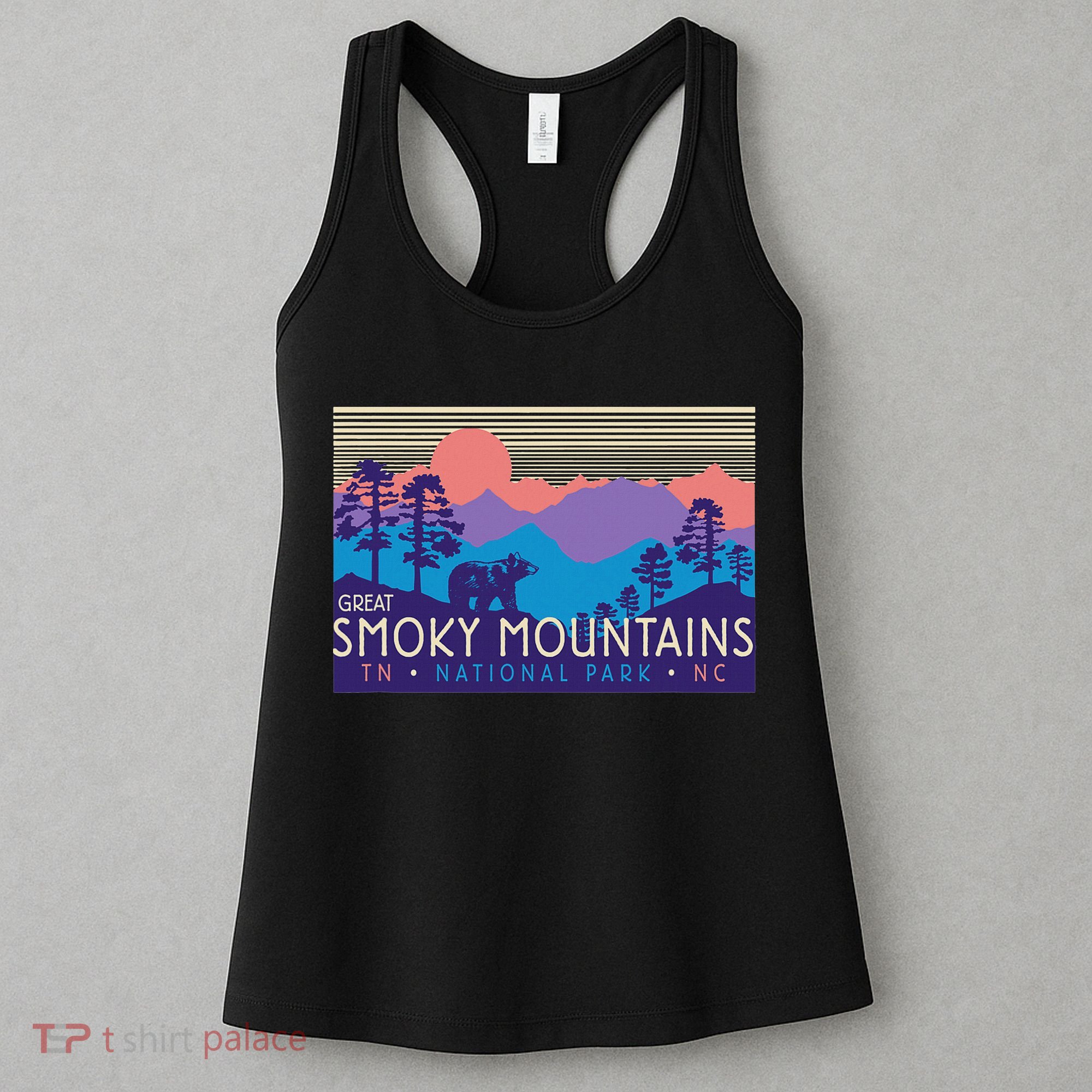 Great Smoky Mountains National Park Retro Scenery Women's Tank Top