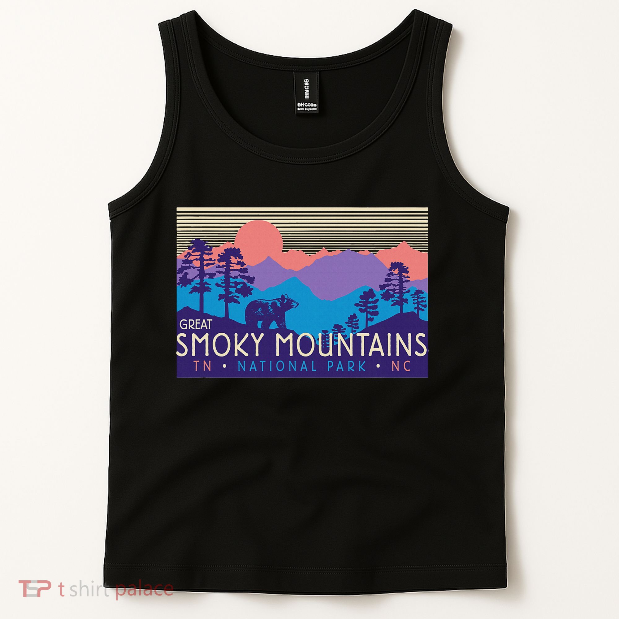 Great Smoky Mountains National Park Retro Scenery Tank Top