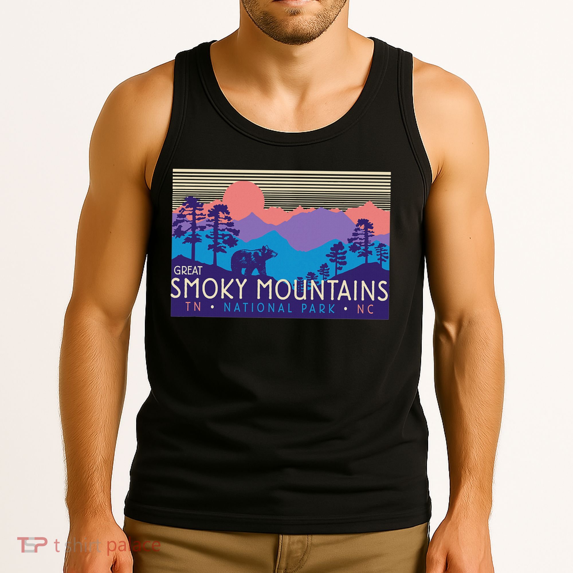 Great Smoky Mountains National Park Retro Scenery Tank Top