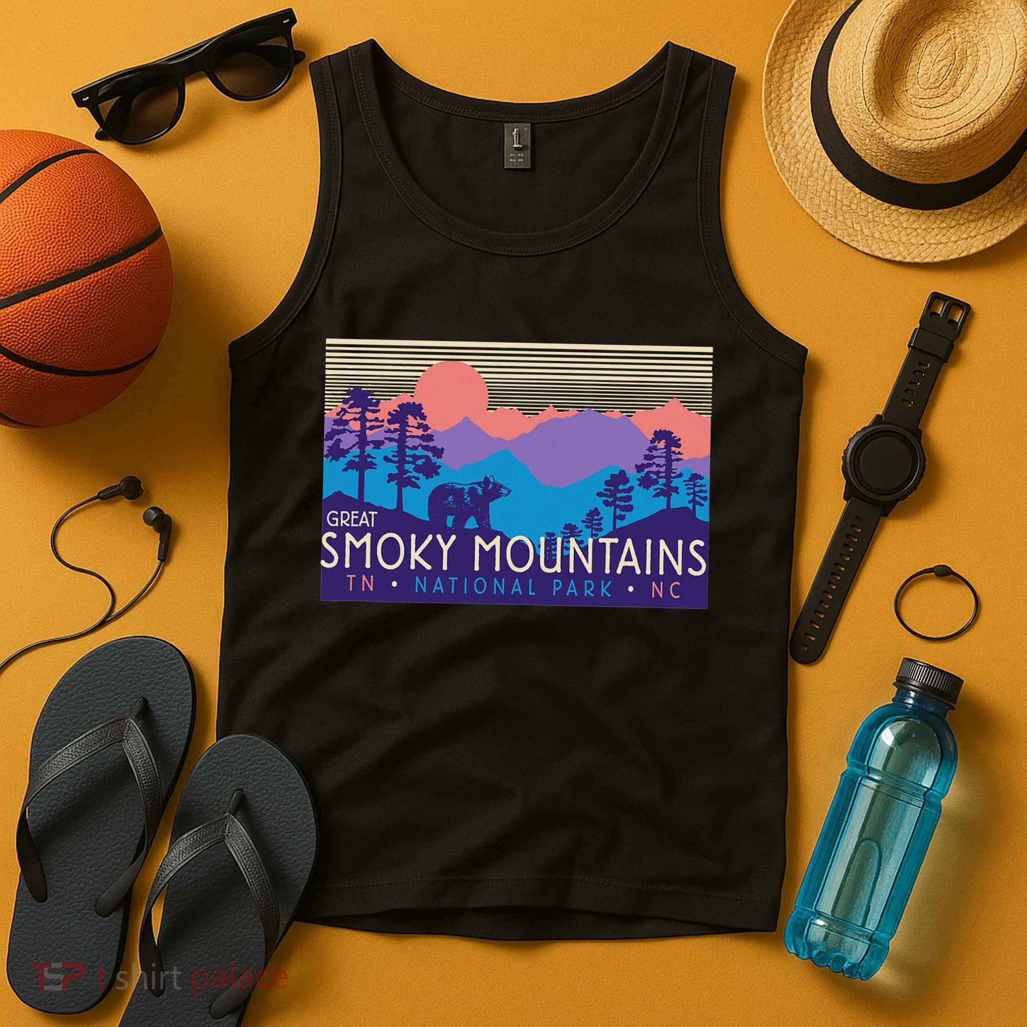 Great Smoky Mountains National Park Retro Scenery Tank Top