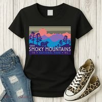 Great Smoky Mountains National Park Retro Scenery Women's T-Shirt thumb 3