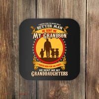 God Sent Me My Grandson And Granddaughters Coaster thumb 0