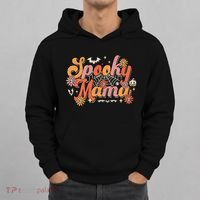 Groovy Spooky Mama Retro Halloween Ghost Witchy Spooky Mom Hoodie thumb 0
