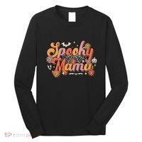 Groovy Spooky Mama Retro Halloween Ghost Witchy Spooky Mom Long Sleeve Shirt thumb 0