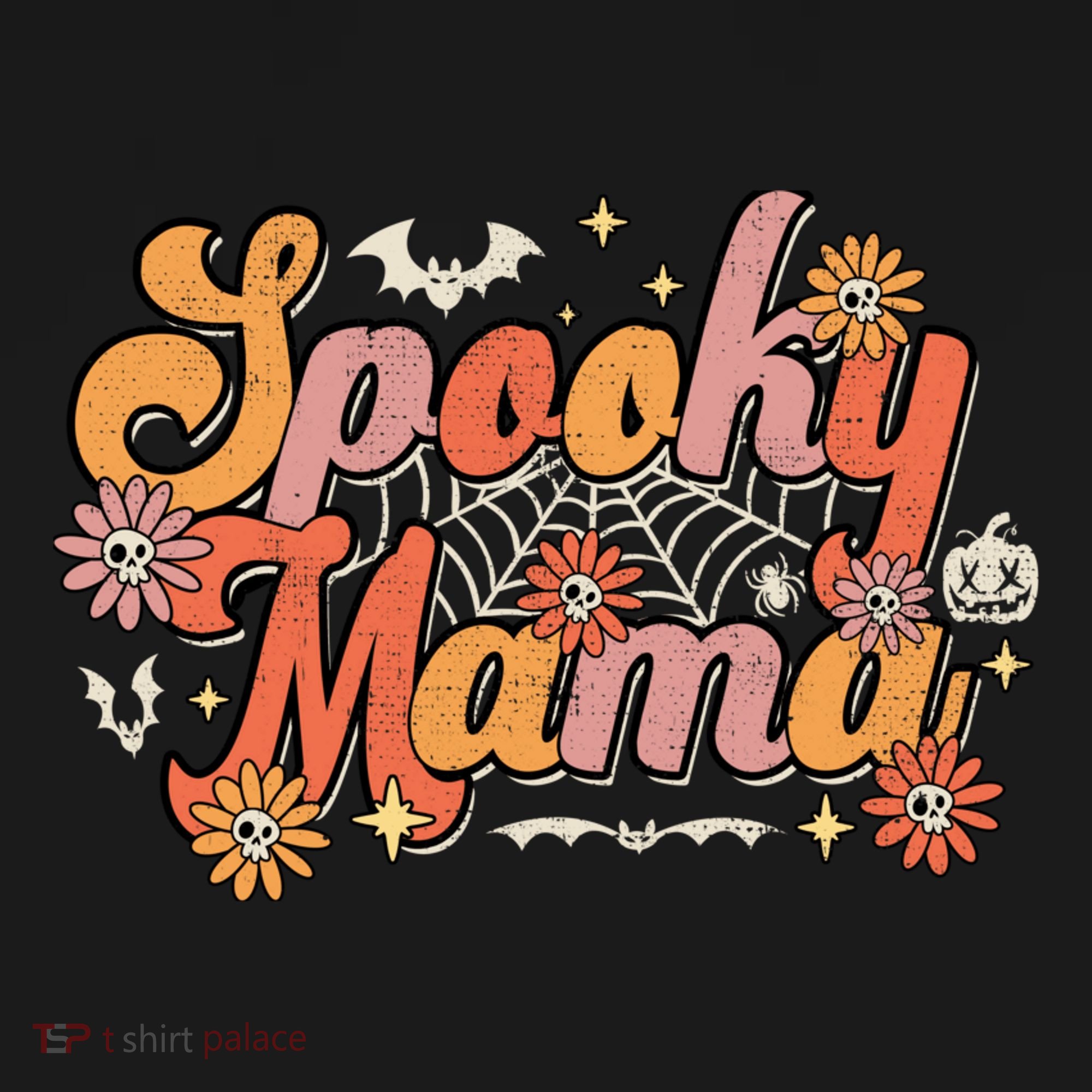 Groovy Spooky Mama Retro Halloween Ghost Witchy Spooky Mom Long Sleeve Shirt