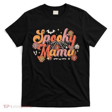 Groovy Spooky Mama Retro Halloween Ghost Witchy Spooky Mom T-Shirt