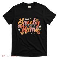 Groovy Spooky Mama Retro Halloween Ghost Witchy Spooky Mom T-Shirt thumb 0