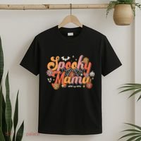 Groovy Spooky Mama Retro Halloween Ghost Witchy Spooky Mom T-Shirt thumb 2