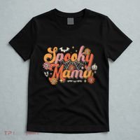 Groovy Spooky Mama Retro Halloween Ghost Witchy Spooky Mom T-Shirt thumb 5