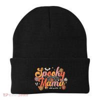 Groovy Spooky Mama Retro Halloween Ghost Witchy Spooky Mom Beanie thumb 0
