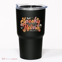 Groovy Spooky Mama Retro Halloween Ghost Witchy Spooky Mom Tumbler thumb 0