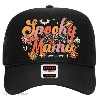 Groovy Spooky Mama Retro Halloween Ghost Witchy Spooky Mom Hat