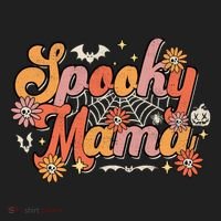 Groovy Spooky Mama Retro Halloween Ghost Witchy Spooky Mom Hat thumb 2