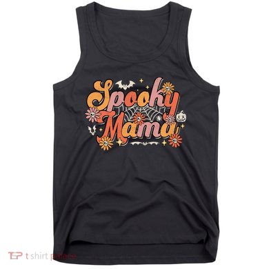 Groovy Spooky Mama Retro Halloween Ghost Witchy Spooky Mom Tank Top