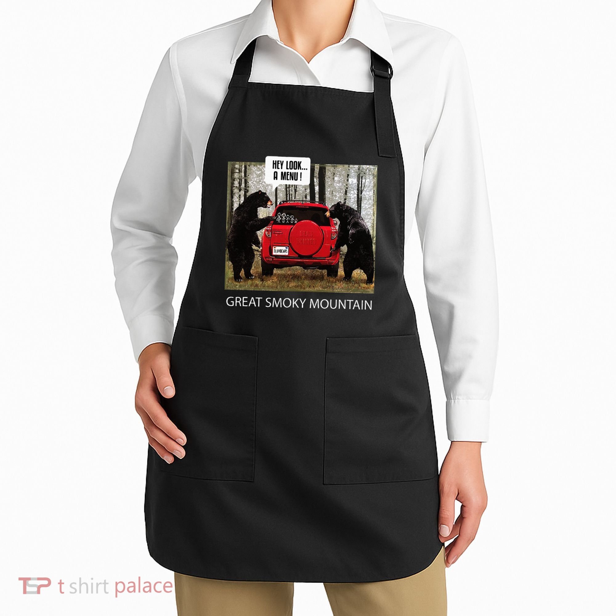Great Smoky Mountain Bears Hey Look A Menu Apron