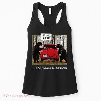 Great Smoky Mountain Bears Hey Look A Menu Women's Tank Top
