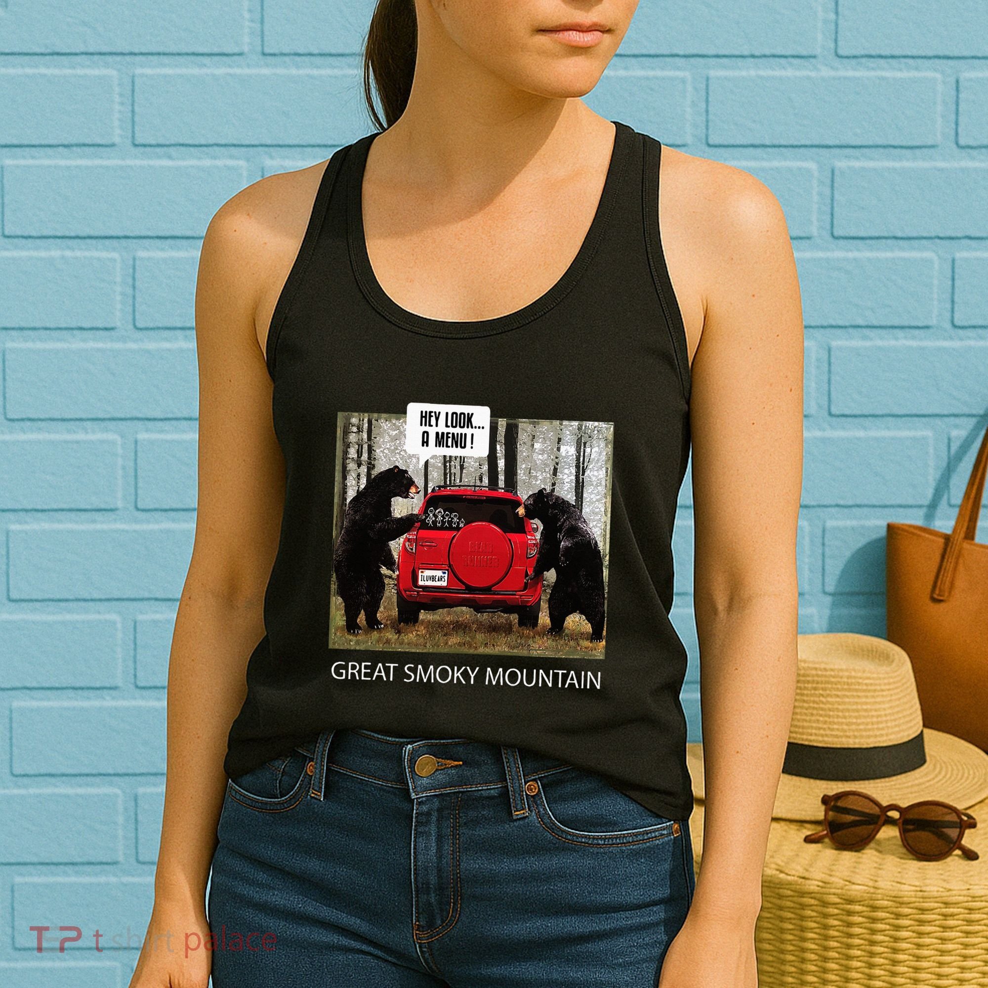 Great Smoky Mountain Bears Hey Look A Menu Women's Tank Top