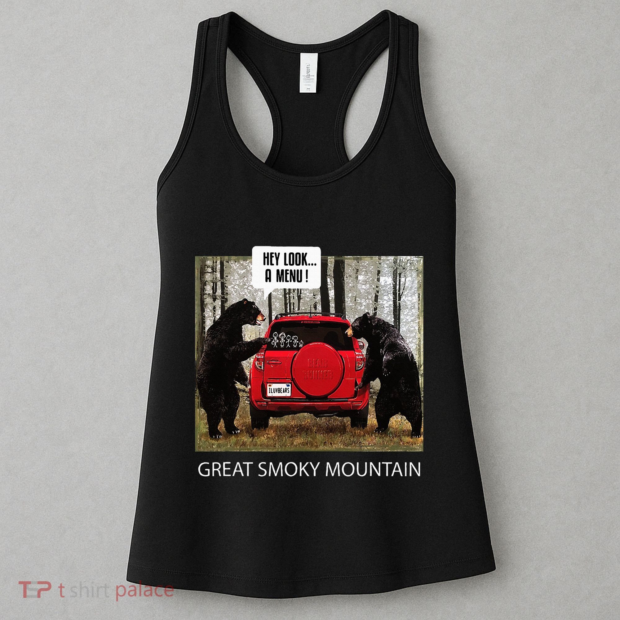 Great Smoky Mountain Bears Hey Look A Menu Women's Tank Top