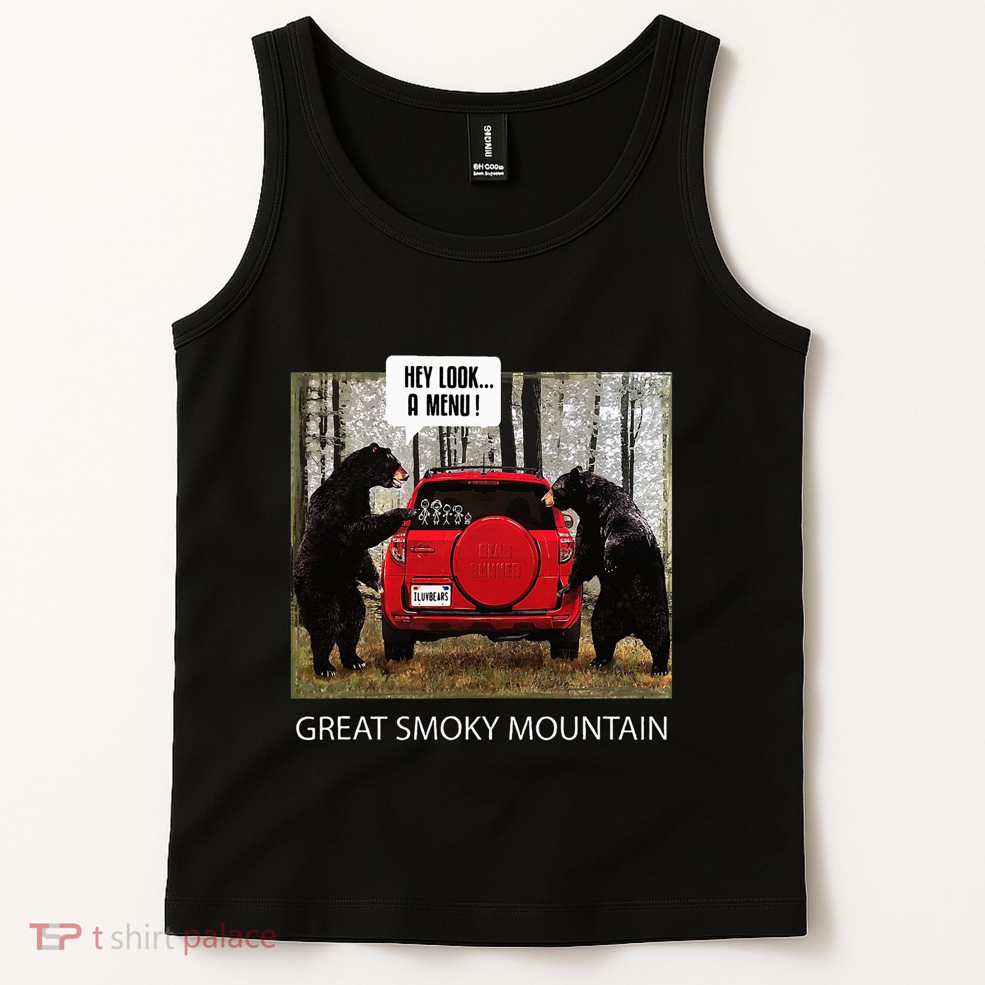 Great Smoky Mountain Bears Hey Look A Menu Tank Top