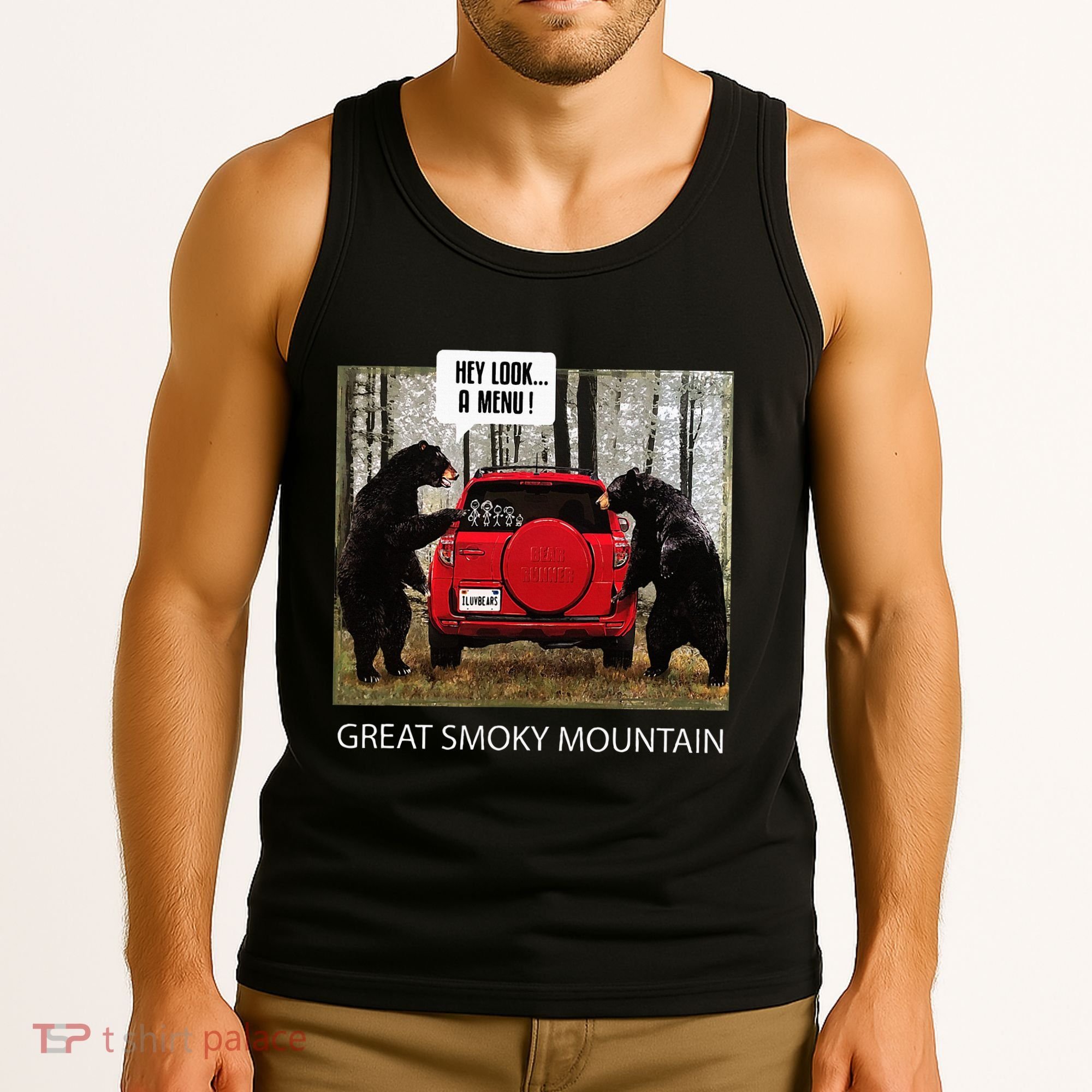 Great Smoky Mountain Bears Hey Look A Menu Tank Top