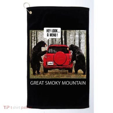 Great Smoky Mountain Bears Hey Look A Menu Golf Towel