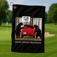 Great Smoky Mountain Bears Hey Look A Menu Golf Towel thumb 1
