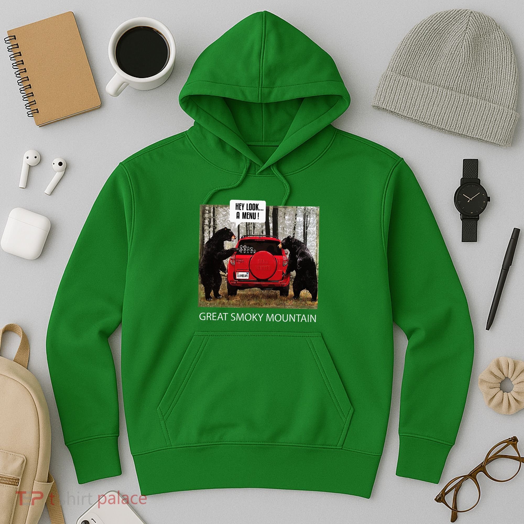 Great Smoky Mountain Bears Hey Look A Menu Hoodie