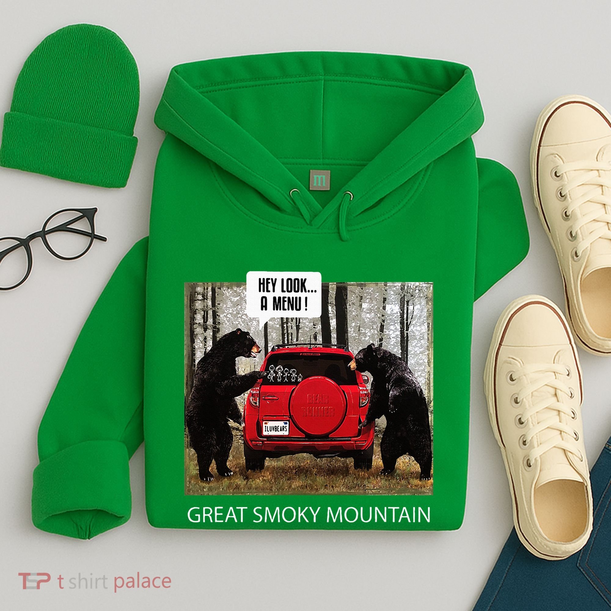 Great Smoky Mountain Bears Hey Look A Menu Hoodie