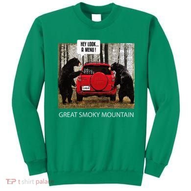 Great Smoky Mountain Bears Hey Look A Menu Sweatshirt