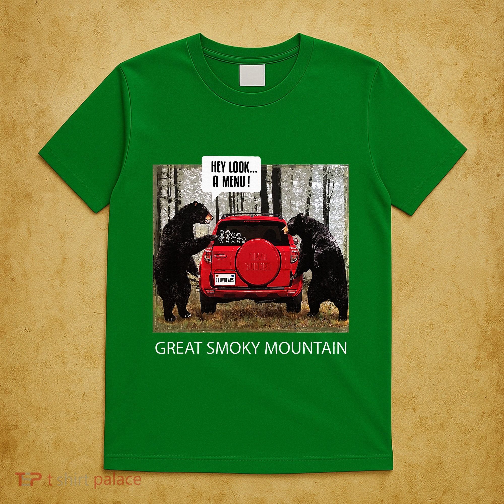 Great Smoky Mountain Bears Hey Look A Menu T-Shirt