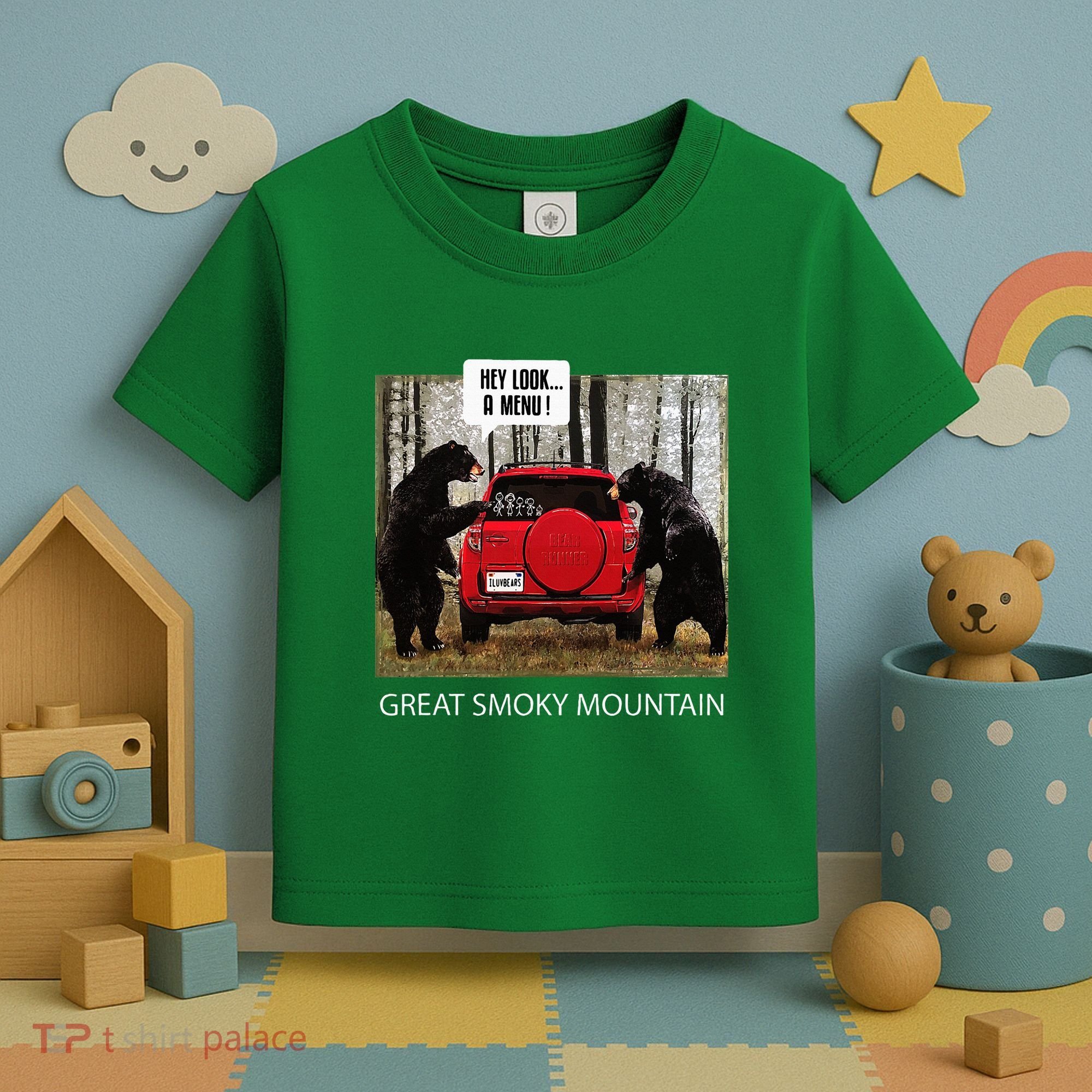 Great Smoky Mountain Bears Hey Look A Menu Toddler T-Shirt