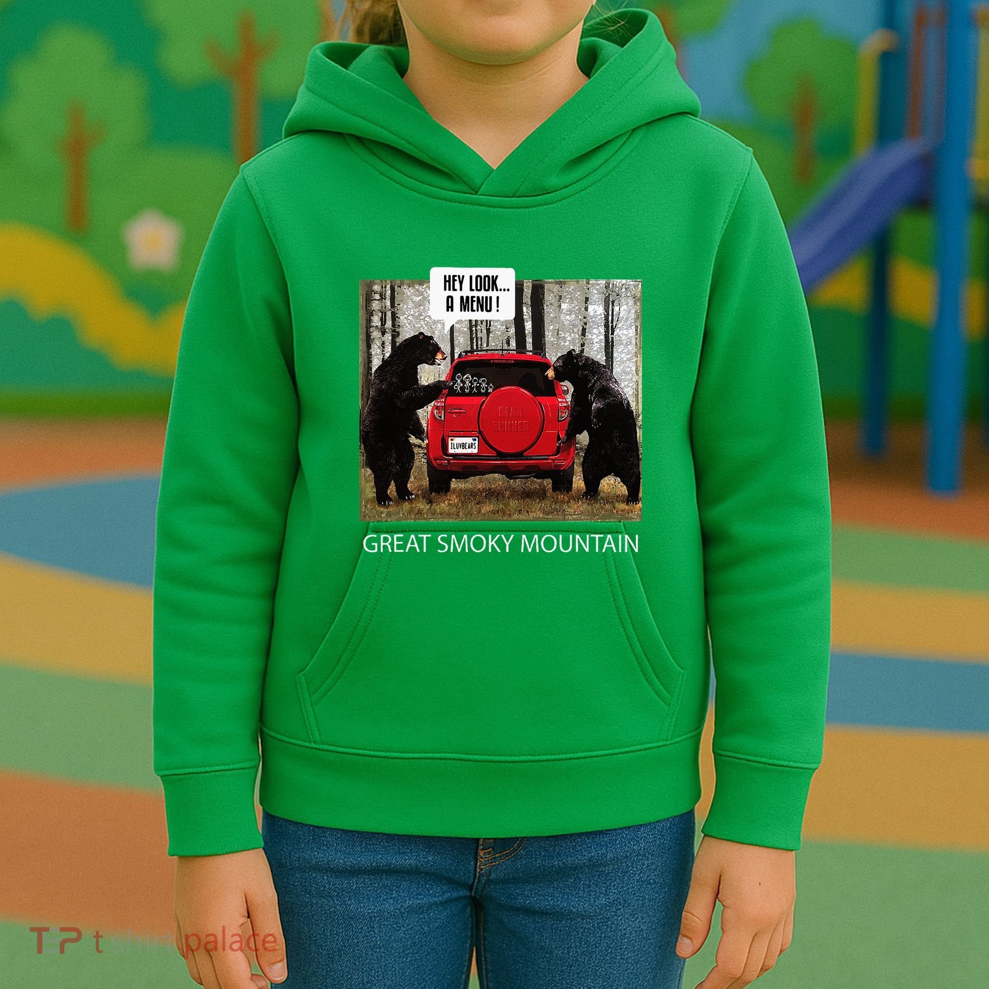Great Smoky Mountain Bears Hey Look A Menu Kids Hoodie
