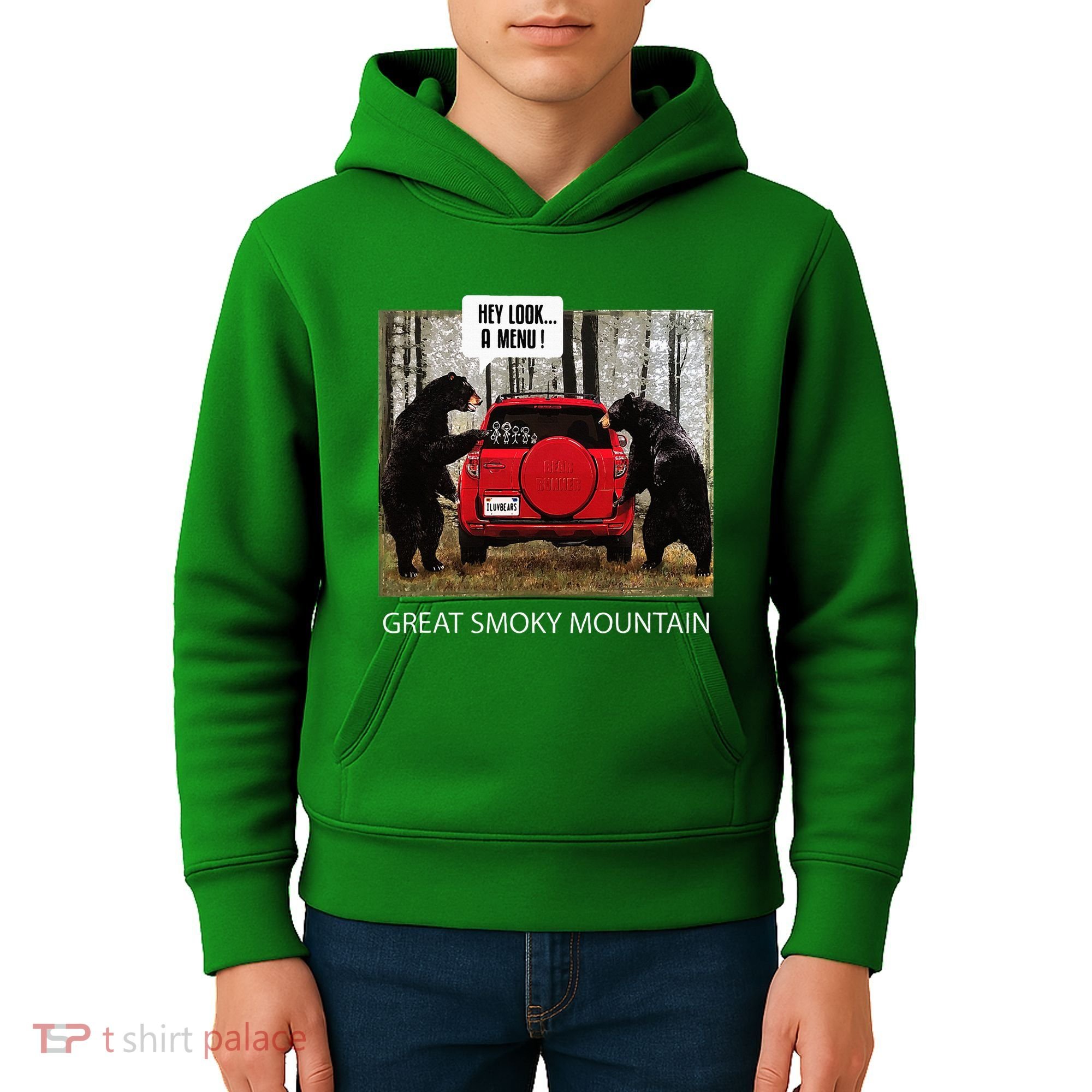 Great Smoky Mountain Bears Hey Look A Menu Kids Hoodie