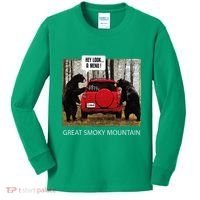 Great Smoky Mountain Bears Hey Look A Menu Kids Long Sleeve Shirt thumb 0