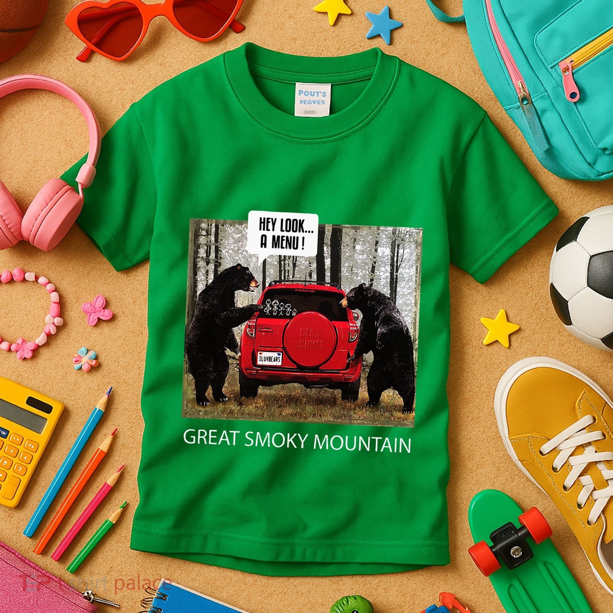Great Smoky Mountain Bears Hey Look A Menu Kids T-Shirt