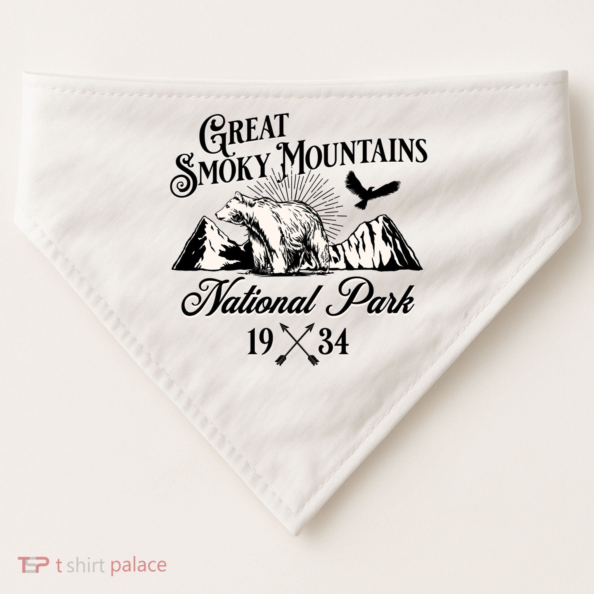 Great Smoky Mountains National Park Tennessee Bear Outdoors Gift USA-Made Doggie Bandana