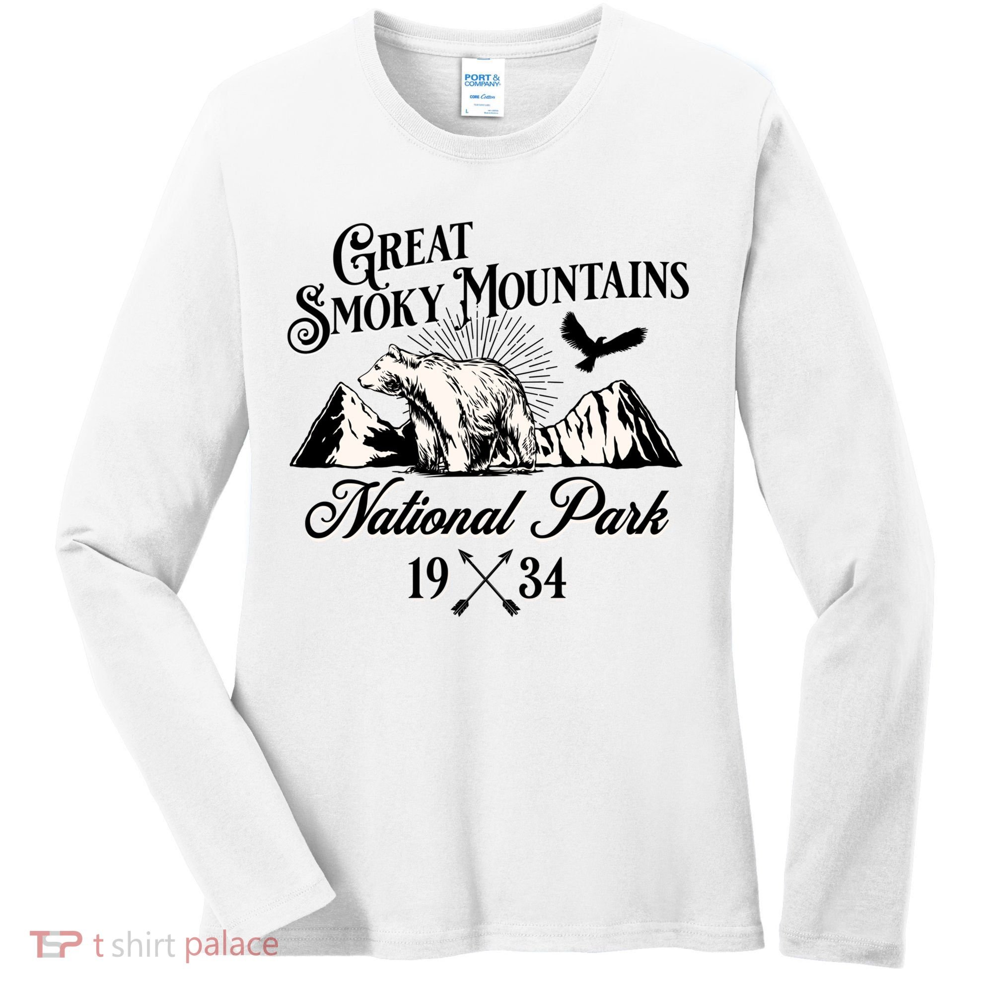 Great Smoky Mountains National Park Tennessee Bear Outdoors Gift Women's Long Sleeve Shirt
